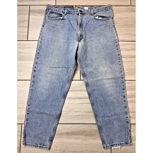 Levi's 550 Jeans Vintage 90s Relaxed Fit Tapered Leg Distressed Denim‎ 42X30 USA - Picture 1 of 7